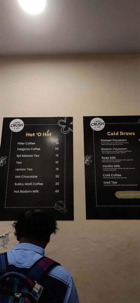 Menu At COFFEE CRUSH CAFE Chennai