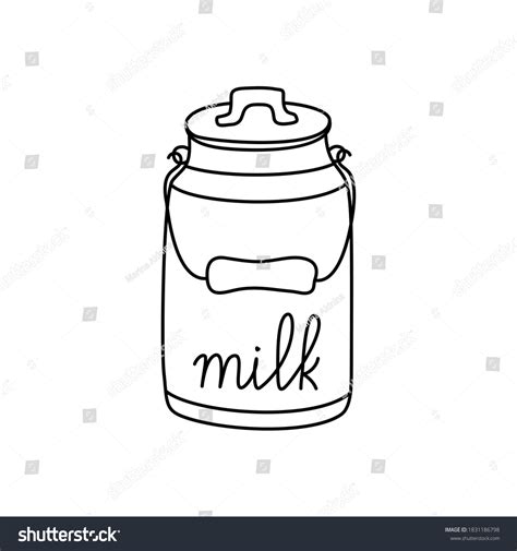 Vintage Milk Can Lettering Black Doodle Stock Vector Royalty Free