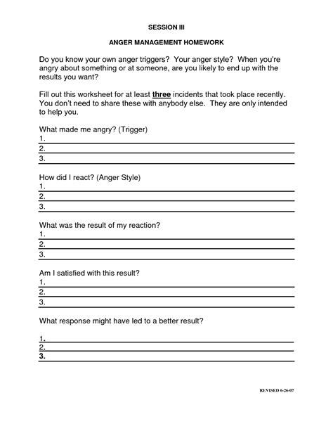 18 Anger Management Worksheet Pdf