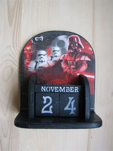 Wooden Perpetual Calendar Ewiger Kalender Star Wars Darth Vader