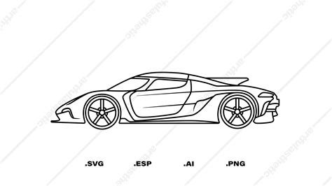 Koenigsegg Jesko SVG ESP Outline Etsy