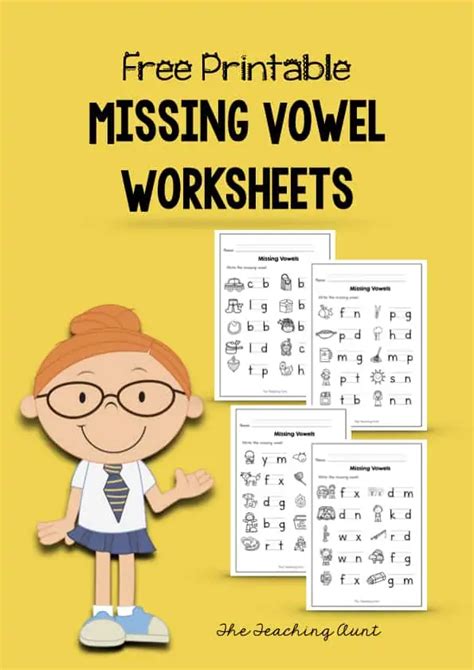 Missing Vowel Worksheets For Kindergarten The Teaching Aunt