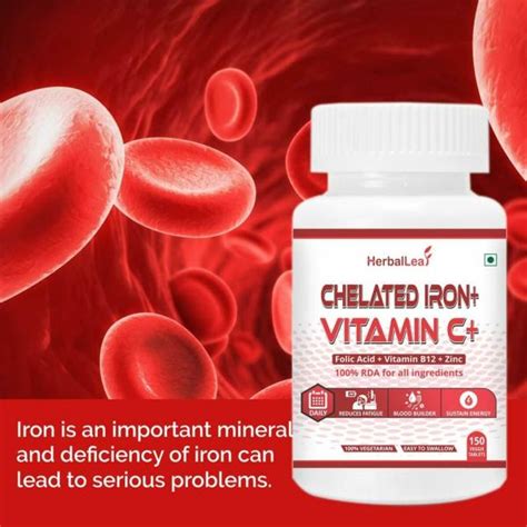 Herballeaf Chelated Iron With Vitamin C Veg Tablets Jiomart