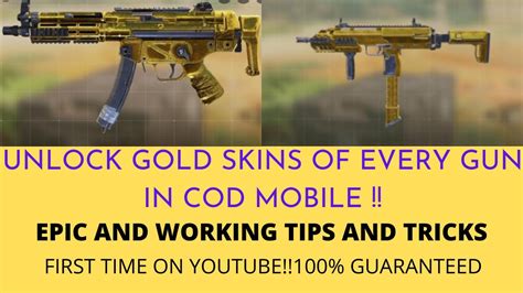 Unlock Gold Camo For All Weapons In Cod Mobile Epic And Working Tips And Tricks Youtube