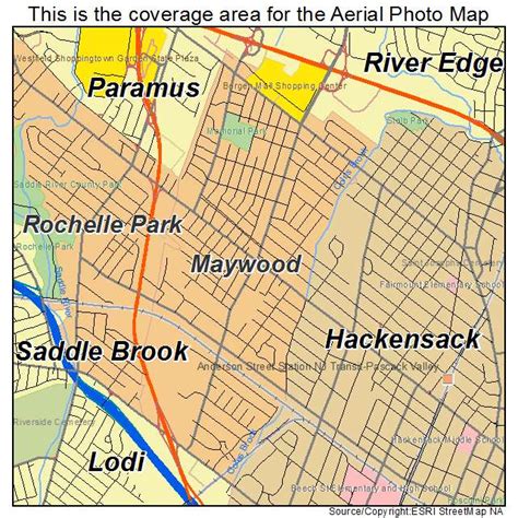 Aerial Photography Map of Maywood, NJ New Jersey