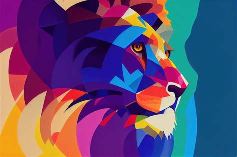 Premium Photo Background With A Lion Color Art