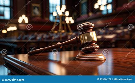 Legal Symbol A Gavel Signifying Judicial Power And Decision Stock