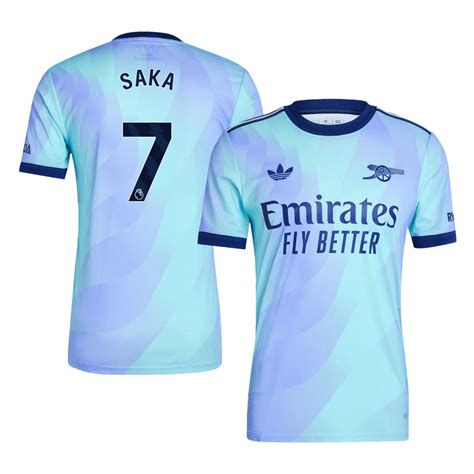 Arsenal SAKA 7 Third Away Soccer Jersey Authentic 2024 25 Gojersey