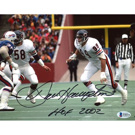 Dan Hampton Signed Bears X Photo Inscribed Hof Beckett Coa