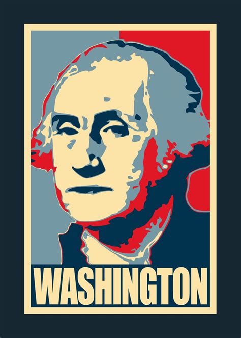 George Washington Pop Art Poster Picture Metal Print Paint By