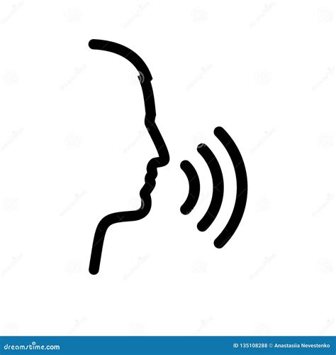 Voice Control Black Icon Speech Recognition Stock Vector