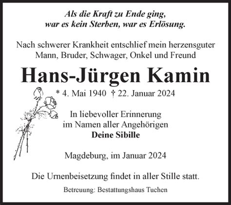 Traueranzeigen von Hans Jürgen Kamin abschied nehmen de