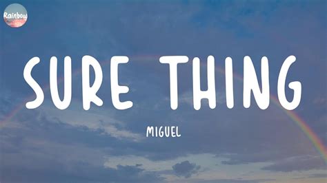 Miguel Sure Thing Lyrics Sam Smith Ed Sheeran Youtube