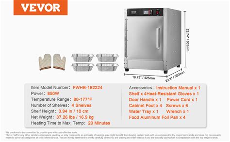 VEVOR Hot Box Food Warmer 4 Tier Concession Warming Cabinet With Water Tray VEVOR AU
