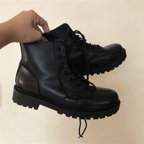 H M Divided Black Combat Boots Women S Fashion Footwear Boots On