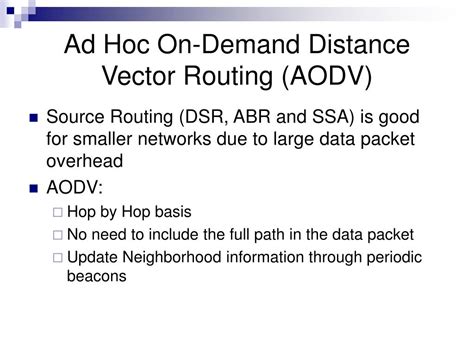 Ppt Reactive Routing Protocols For Ad Hoc Mobile Wireless Networks