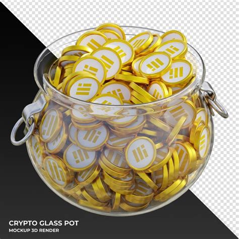 Binance Usd Busd Moneda Criptogr Fica Clear Glass Pot Archivo Psd Premium