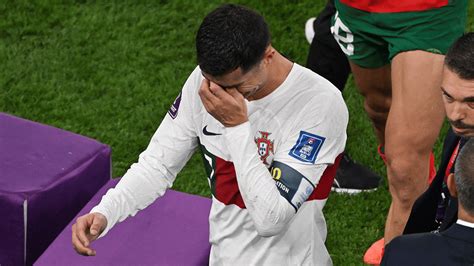 Cristiano Ronaldo Cries After Portugal World Cup Loss To Morocco