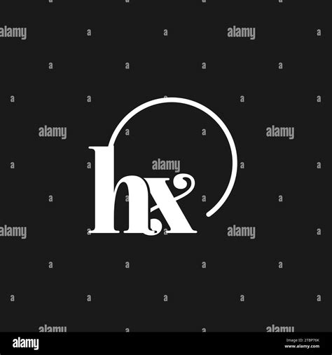 HX Logo Initials Monogram With Circular Lines Minimalist And Clean