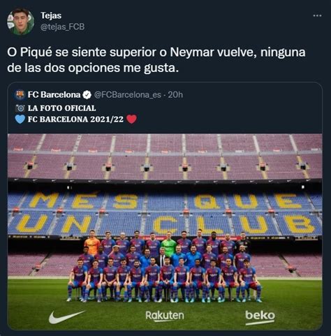 El Gesto Viral De Piqué En La Foto Oficial De Barcelona Que Delataría El Regreso De Neymar