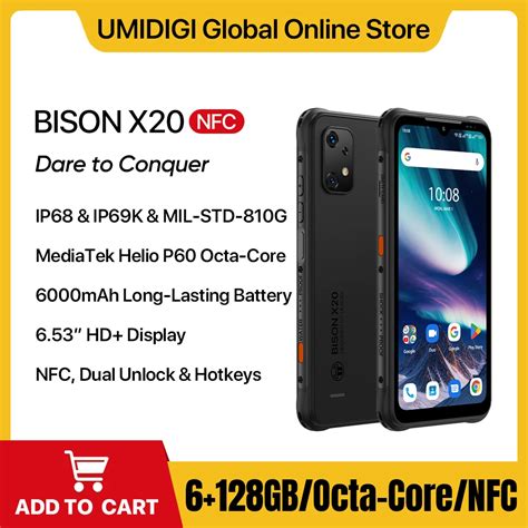 UMIDIGI BISON X20 Rugged Smartphone 6000mAh Battery NFC MTK Helio P60