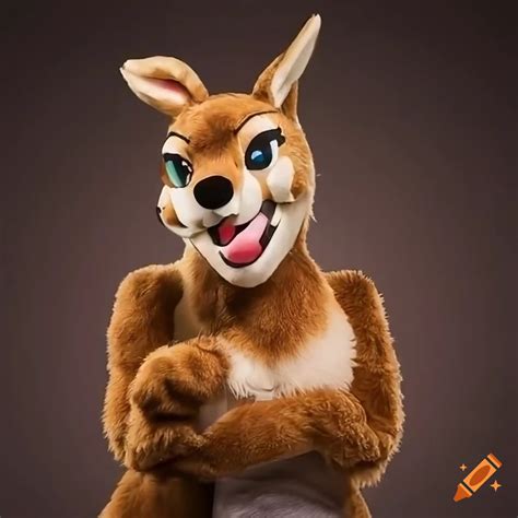 Waitress Wearing A Kangaroo Mascot Costume At Outback Steakhouse On Craiyon