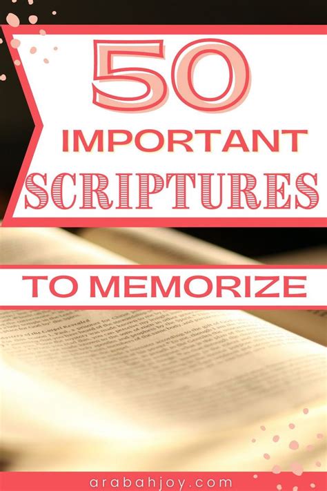 Important Scriptures Memory Verses List With Printable In