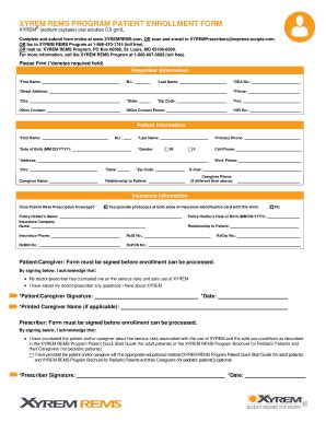 Fillable Online REMS PROGRAM PATIENT ENROLLMENT FORM Fax Email Print