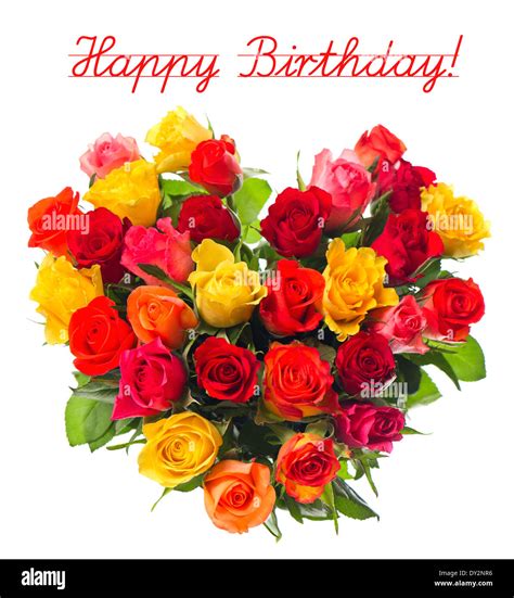 Happy Birthday Colorful Roses Beautiful Fotos Und Bildmaterial In