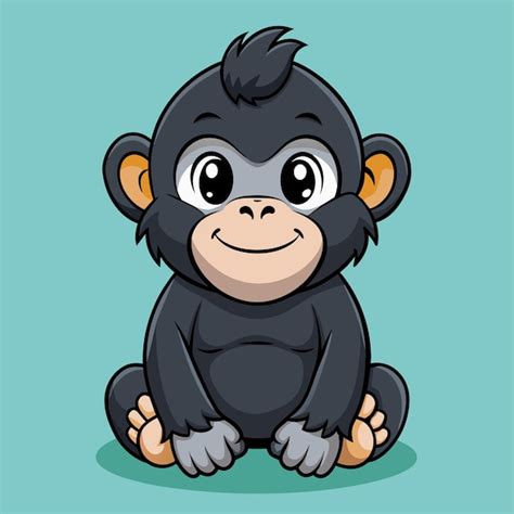 Um Desenho Animado De Um Macaco Com Um Mohawk Na Cabeça Vetor Premium