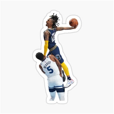 Ja Morant Posterized Dunk On Malik Beasley Sticker For Sale By