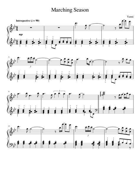 Marching Season (Yanni) (Piano Solo) Sheet music for Piano | Download ...