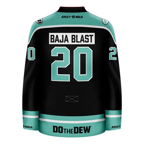 Jersey Ninja Mountain Dew Baja Blast Black Hockey Jersey