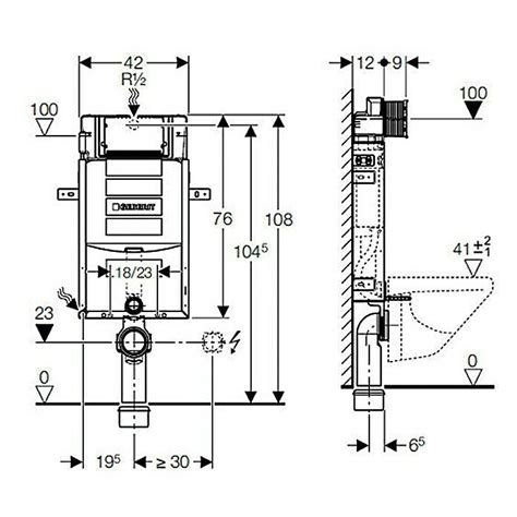 Geberit Unterputz Spülkasten Kombifix Plus UP320 2 Mengen Spülung 12