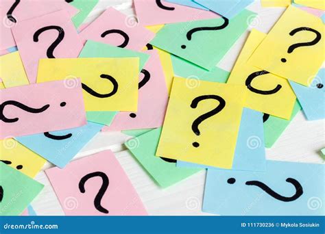 Just A Lot Of Question Marks On Colored Papers Stock Photo Image Of