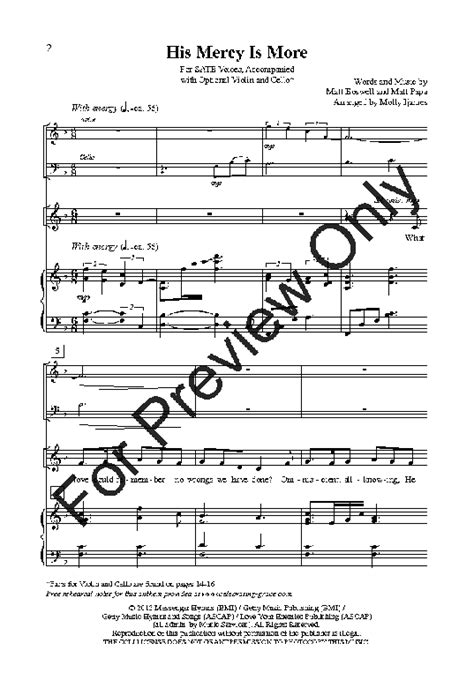 His Mercy Is More Sheet Music by Molly Ijames (SKU: 810028) - Stanton's ...