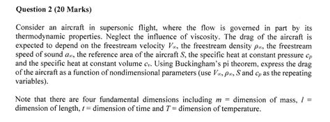 Solved Consider an aircraft in supersonic flight, where the | Chegg.com