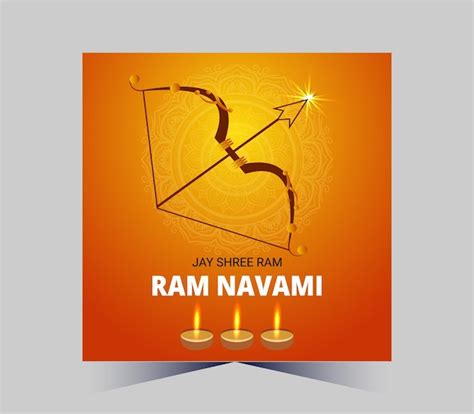 Feliz Festival De Ram Navami De La India Vector Premium