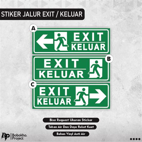 Jual Stiker Exit Sticker Jalur Exit Stiker Keluar Sticker Jalur