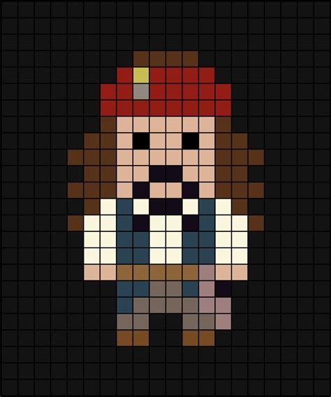 Captain Jack Sparrow Pixel Art in 2022 | Pixel art, Crochet c2c pattern, Art themes