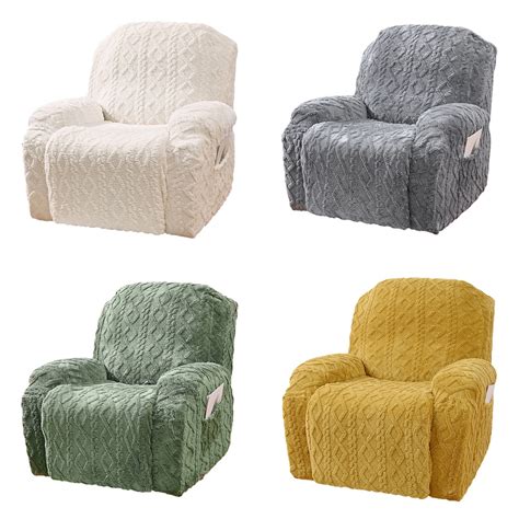 Recliner Slipcover, 1 Piece Electric Recliner Covers, Washable Solid ...