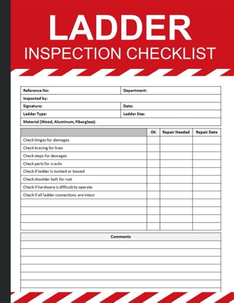 Ladder Inspection Checklist Ladder Safety Inspection Checklist Book