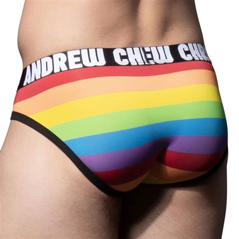 Andrew Christian Slip Microfibre Almost Naked Pride Stripe Arc En Ciel