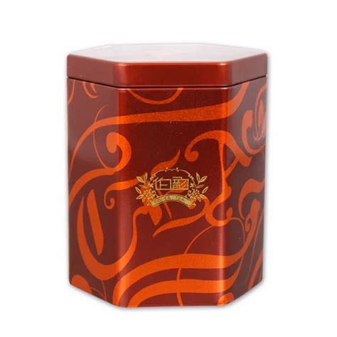 Food Grade Chinese Tea T Tin Box Hexagonal Airtight Tea Tins