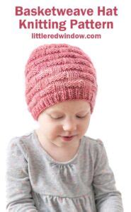 Simple Basketweave Hat Knitting Pattern - Little Red Window