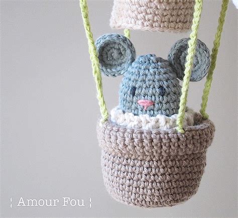 Amour Fou Crochet Hot Air Balloon Baby Mobile