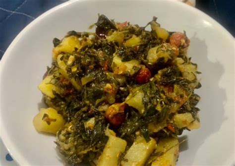 Methi Aloo Sabzi Fenugreek Leaves And Potato Vegetable Recipe By