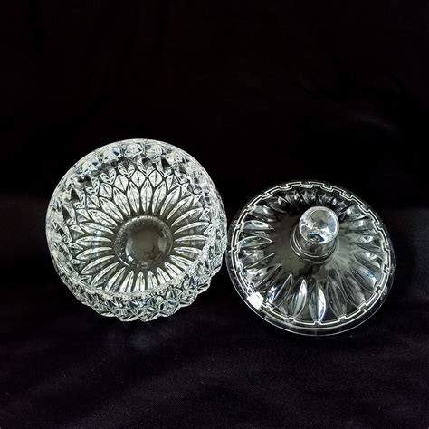 Crystal Covered Candy Dish Sunflower Pattern Crystal Covered Bowl