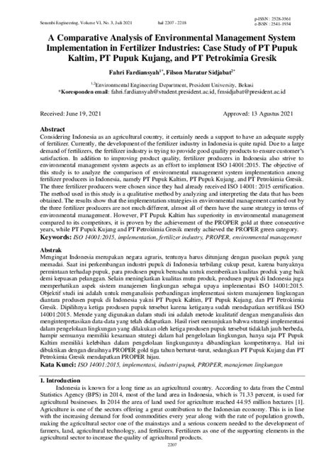 (PDF) Comparative Analysis of Environmental Management in Fertilizer Industries