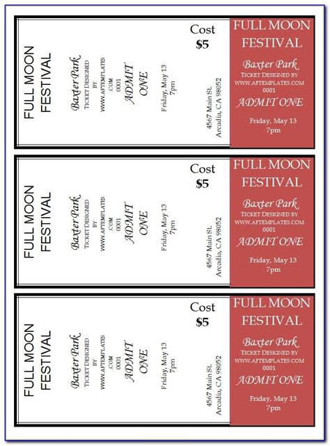 Free Concert Ticket Template Printable | prosecution2012